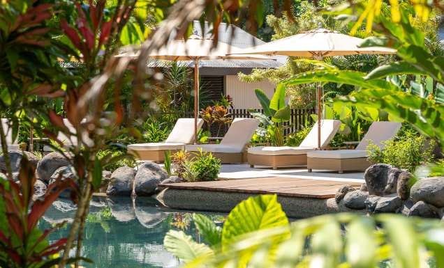 Pool and greenery at Nala Resort Mission Beach