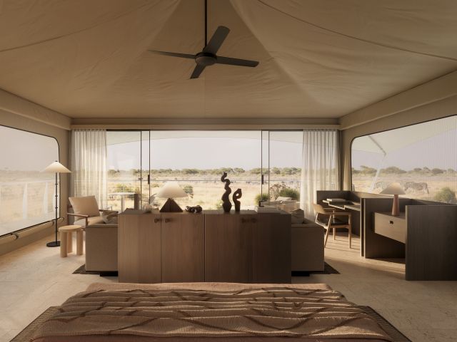 Monarto safari lodge tent interior