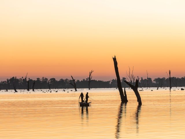 fishermen on Lake Mulwala