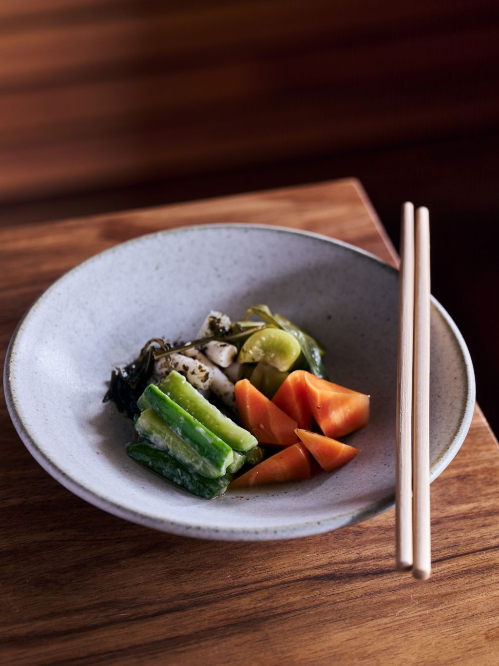 Plate of pickles served at Scholé