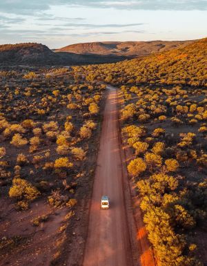 the desert scrub in the Red Centre from above