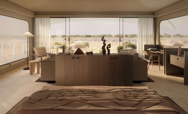 Monarto safari lodge tent interior