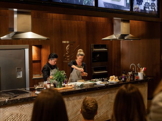 a cooking class at Sydney Seafood School