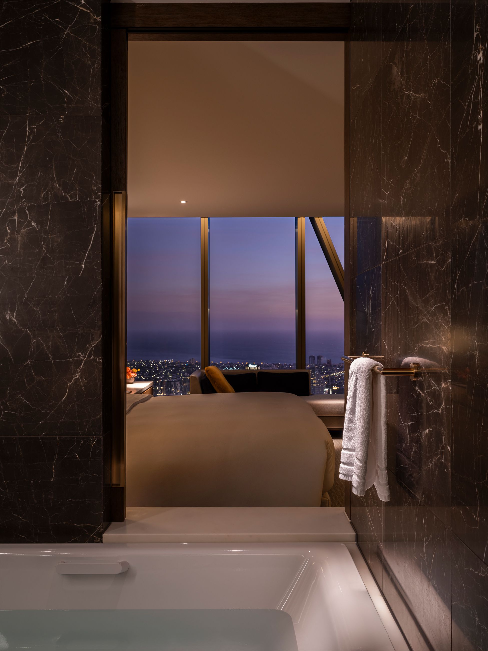 A bathroom at The Ritz-Carlton, Melbourne