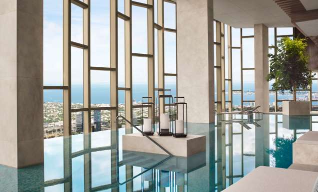 The swimming pool at The Ritz-Carlton, Melbourne