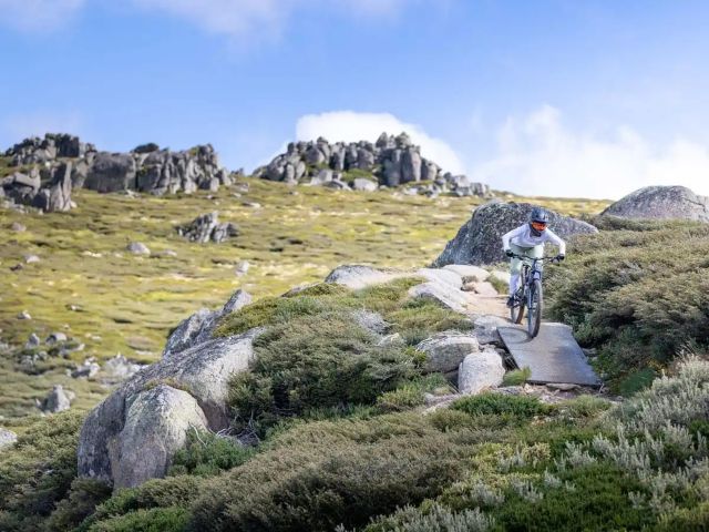 biking around Thredbo Mountain Bike Park
