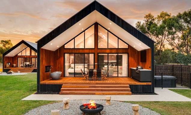an outdoor fire pit at Goolwa River Retreat, Echuca