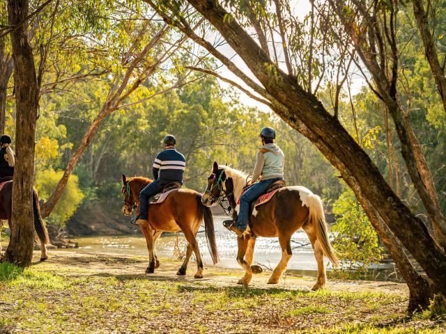 horse riding at Billabong Ranch, Echuca Moama