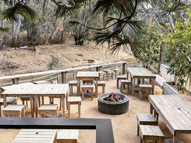 an alfresco dining setup at The Social Wine Bar, Echuca Moama