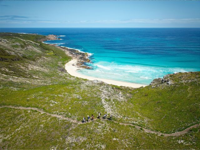 Hikers walking near Contos Beach, Margaret River