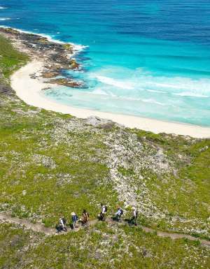 Hikers walking near Contos Beach, Margaret River