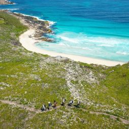 Hikers walking near Contos Beach, Margaret River