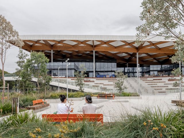 The lush landscape surrounding the Sydney Fish Market