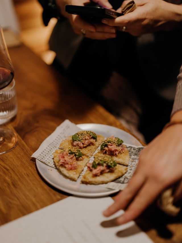 Bar snacks at the weekly tachinomi night at Scholé