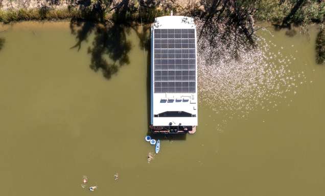 Aerial view of Murray Houseboat.