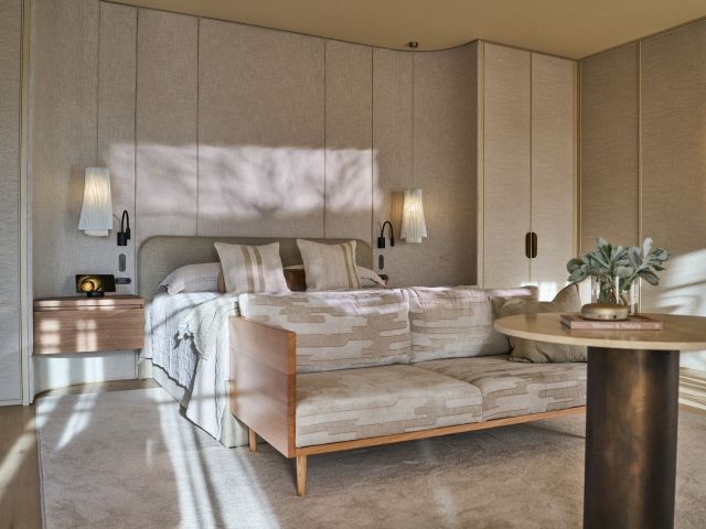 Bed at The Sanctuary villa at Alba Thermal Springs and Spa