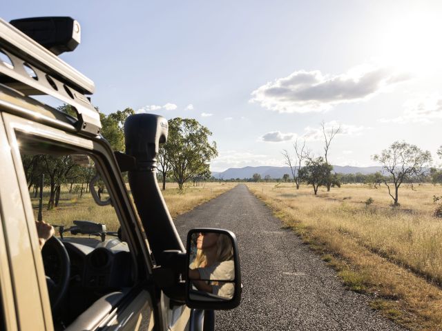 car driving along Capricorn Way in queensland
