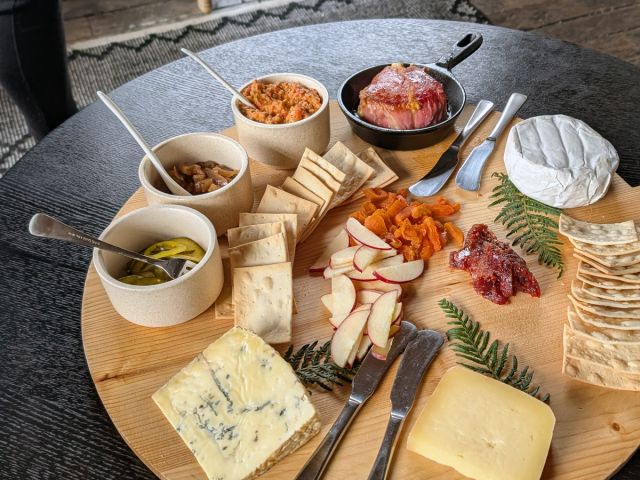 Cheese platter back at camp