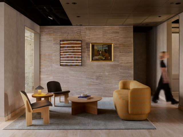 the lobby at Garde Hotel, Fremantle