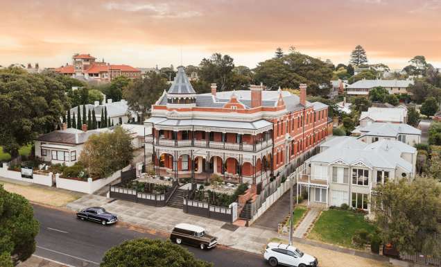 The Queenscliff Hotel at Sunset