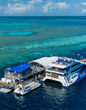 aerial of heart pontoon after it's grand reopening