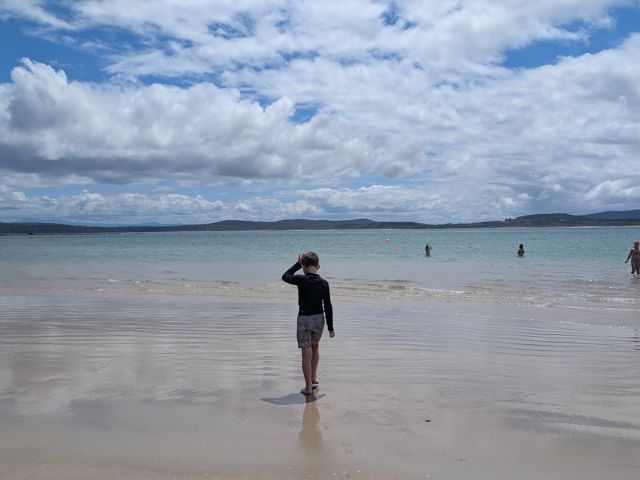 Swimming in the bays on the trails