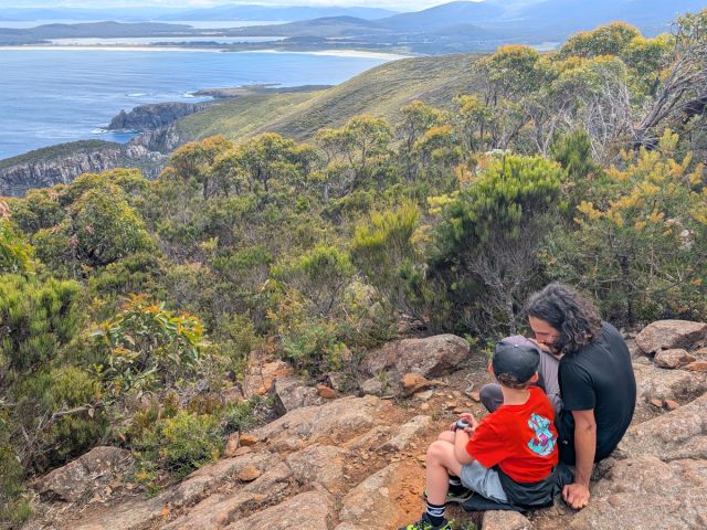Lewis and guide taking in the views from the summit