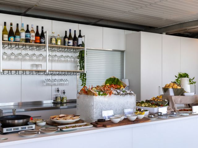 sunset canapes at Reefworld
