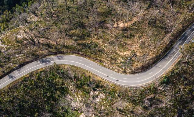 Aerial view of Bells Line of Road in NSW