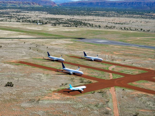aircrafts on field of Alice Springs airport in the Northern Territory