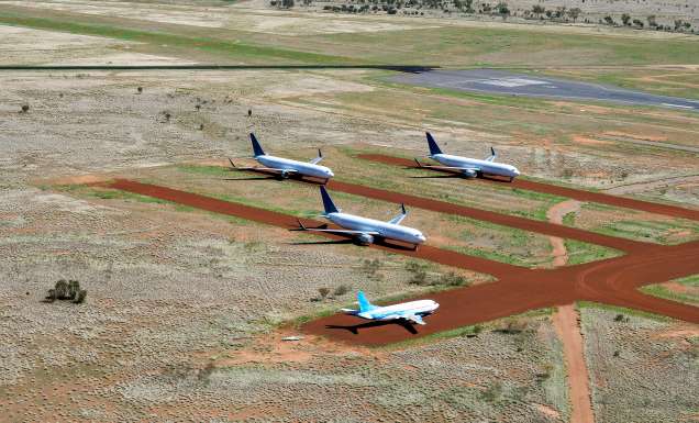 aircrafts on field of Alice Springs airport in the Northern Territory