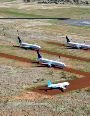 aircrafts on field of Alice Springs airport in the Northern Territory