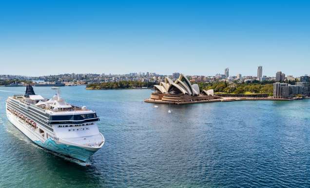 The Norwegian Spirit with stunning views of the Sydney Opera House.
