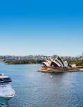 Aerial view of Norwegian Spirit in Sydney Harbour
