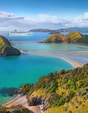 NCL Norwegian Spirit off the Bay of Plenty in New Zealand