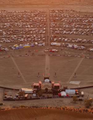 Aerial view of the Big Red Bash festival