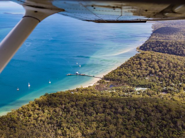 a scenic flight above Hervey Bay