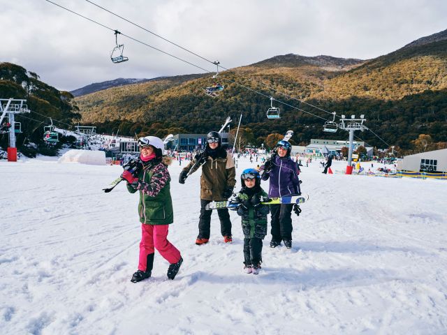 a family skiing holiday at the Thredbo Resort
