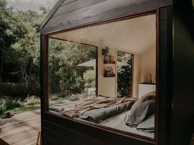 secluded tiny home lake airbnb