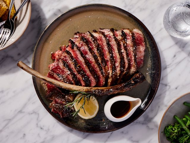 A flat lay of a steak.