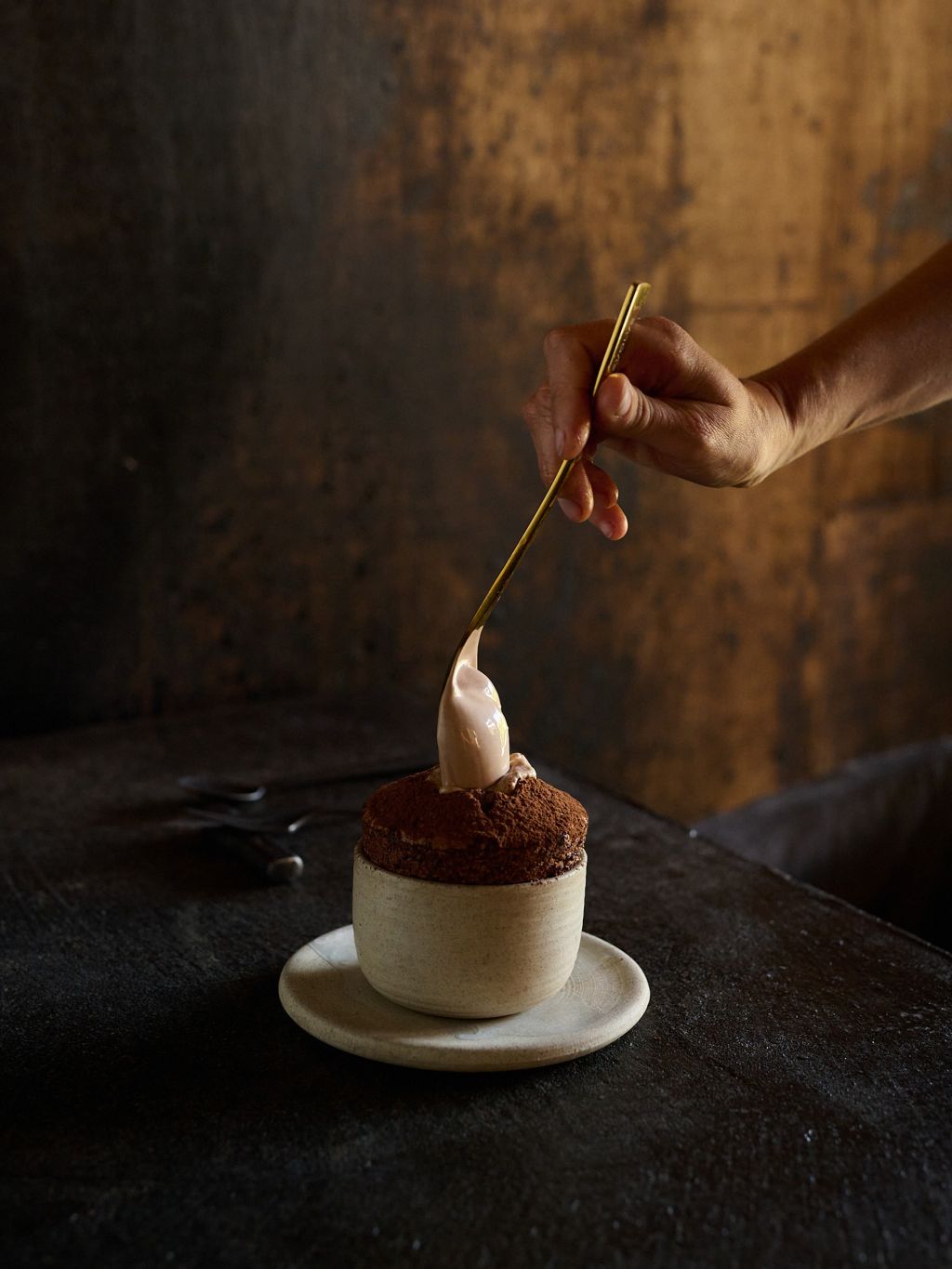 chocolate souffle from Feu, Byron Bay