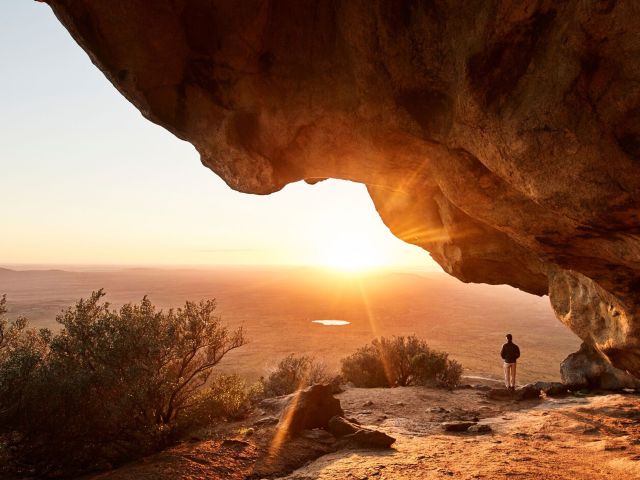 person at summit of Frenchman Peak Cape Le Grand national park