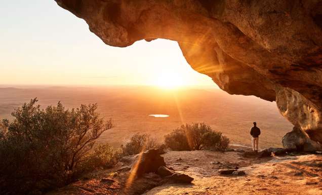 person at summit of Frenchman Peak Cape Le Grand national park