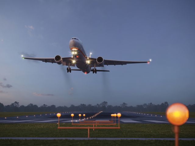 Plane taking off at the airport