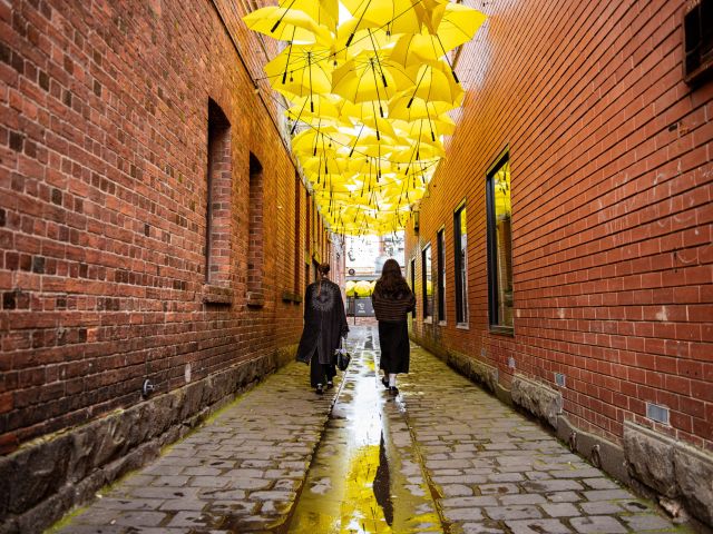 women walking through Hop Lane, Ballarat, Victoria