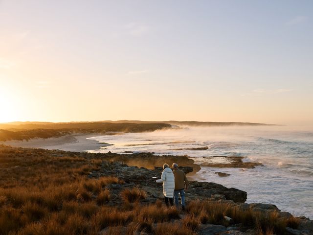 Couple walking on Kangaroo Island