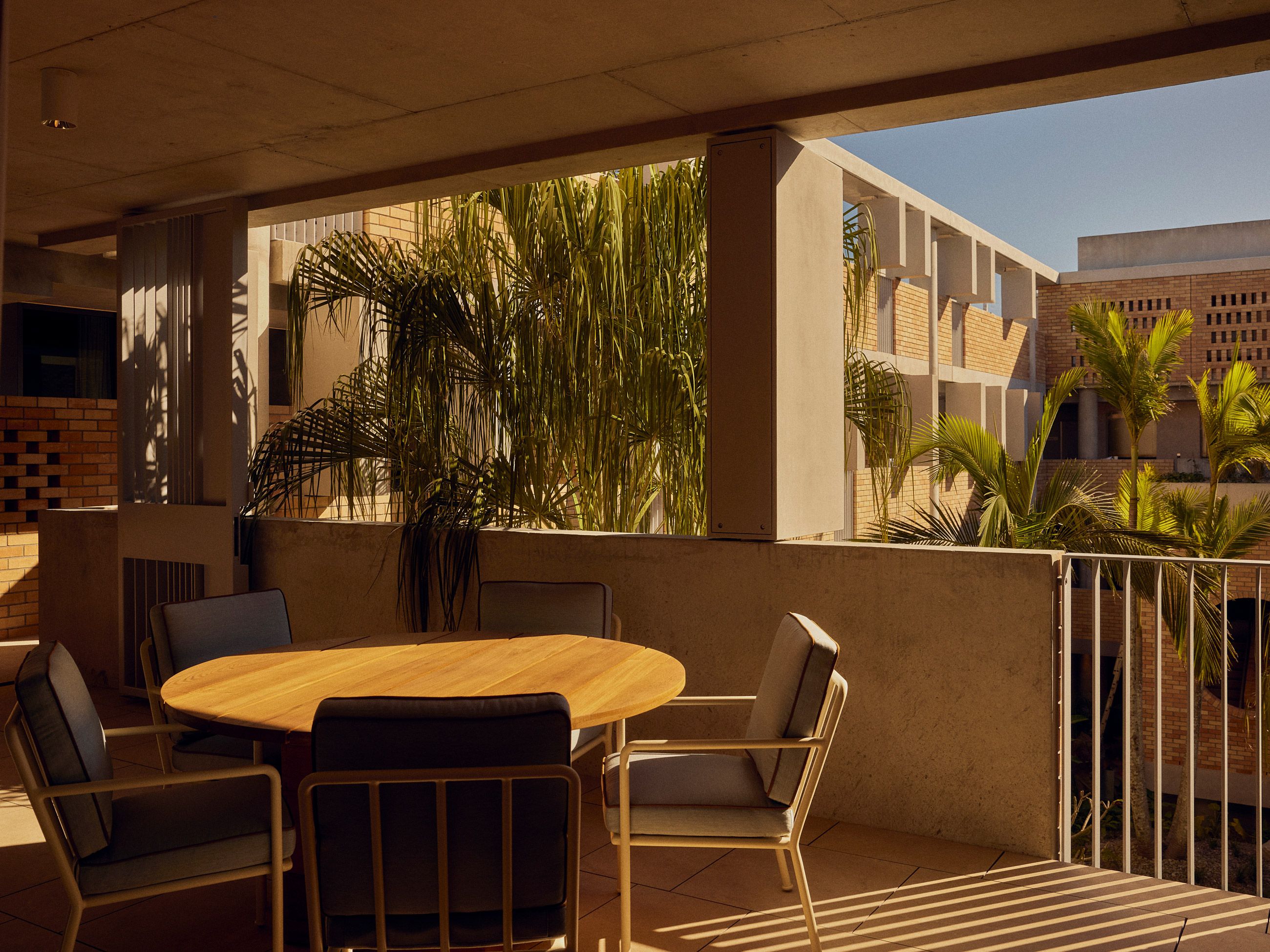 The sundrenched terrace and dining table