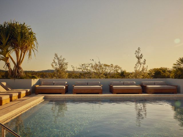 Sunset over the Bonobo by Raes rooftop pool