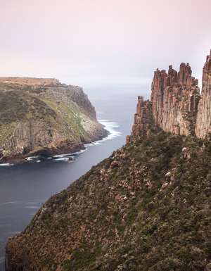 views along the Three Capes Walk in winter Tasmania
