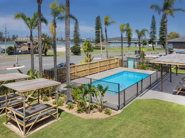South Pacific Palms Motel's saltwater pool, Forster